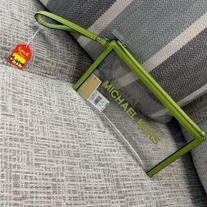 Michael Kors Lime Green Transparent Clutch